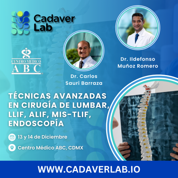 Premium Presencial Curso Técnicas Avanzadas en Cirugía de Columna Vertebral 13 y 14 de diciembre 2024