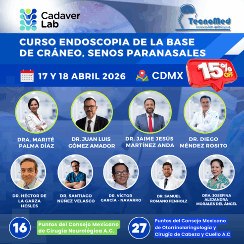 Streaming Curso Endoscopia de la Base de Cráneo, Senos Paranasales 17 y 18 de abril 2026